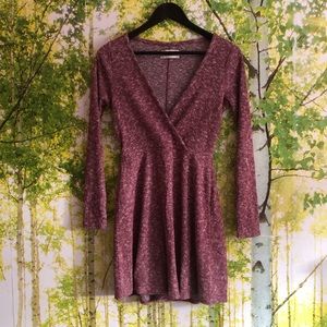 Sweater dress faux wrap